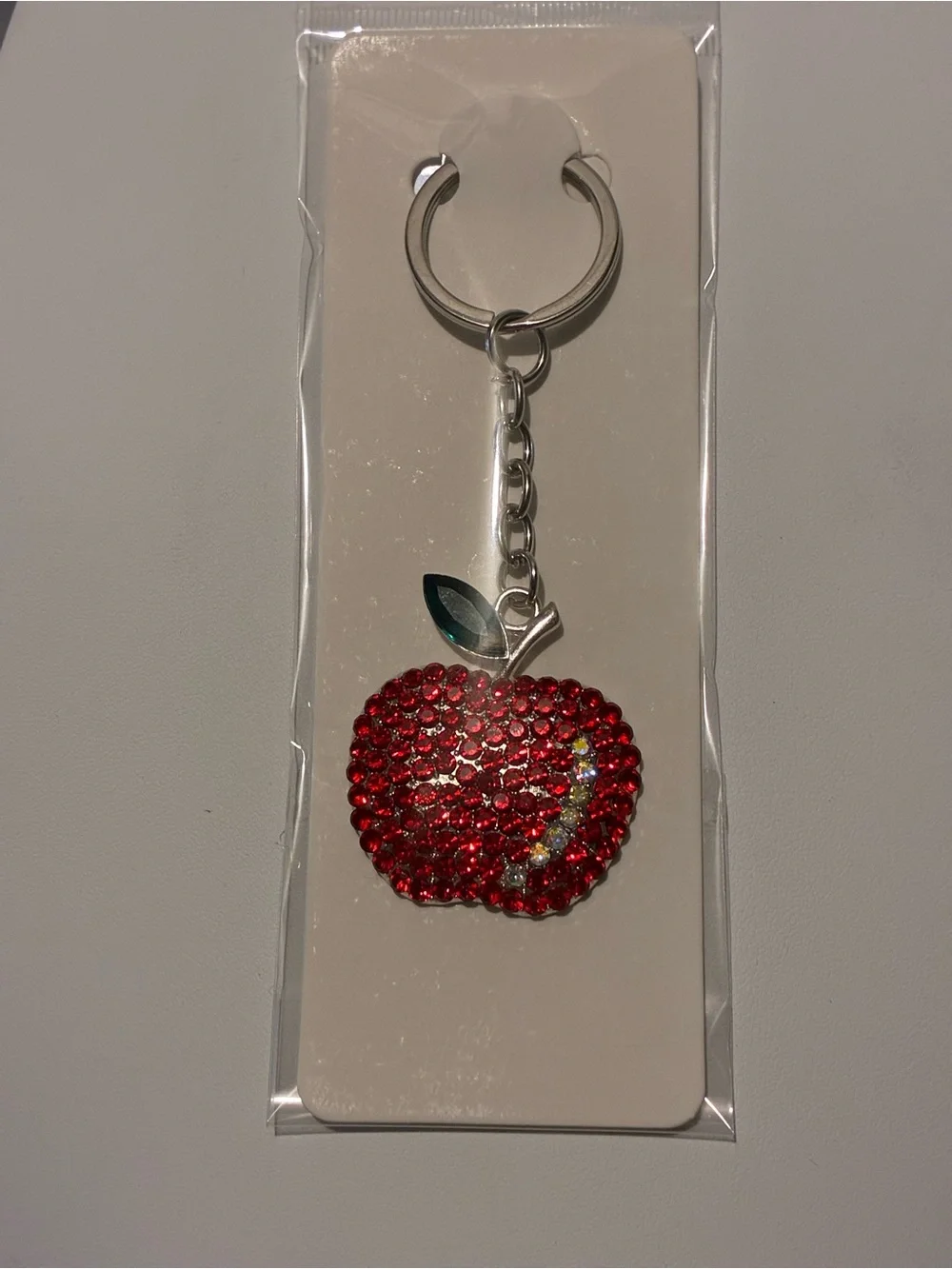 Crystal Apple Keychain - Red New Without Tags